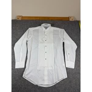 NWT Neil Allyn Tuxedo Shirt Mens S 32/33 White Laydown Collar Pleated